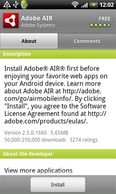 AdobeAirAndroidMarket